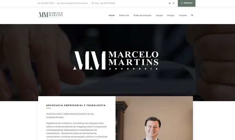 O novo site do Marcelo Martins Advocacia com arquitetura de informação e estrutura renovadas.